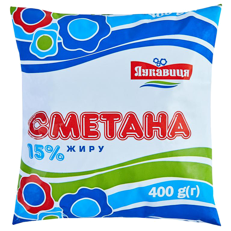 Сметана ЛУКАВИЦЯ 15%, 400г, плівка поліетиленова